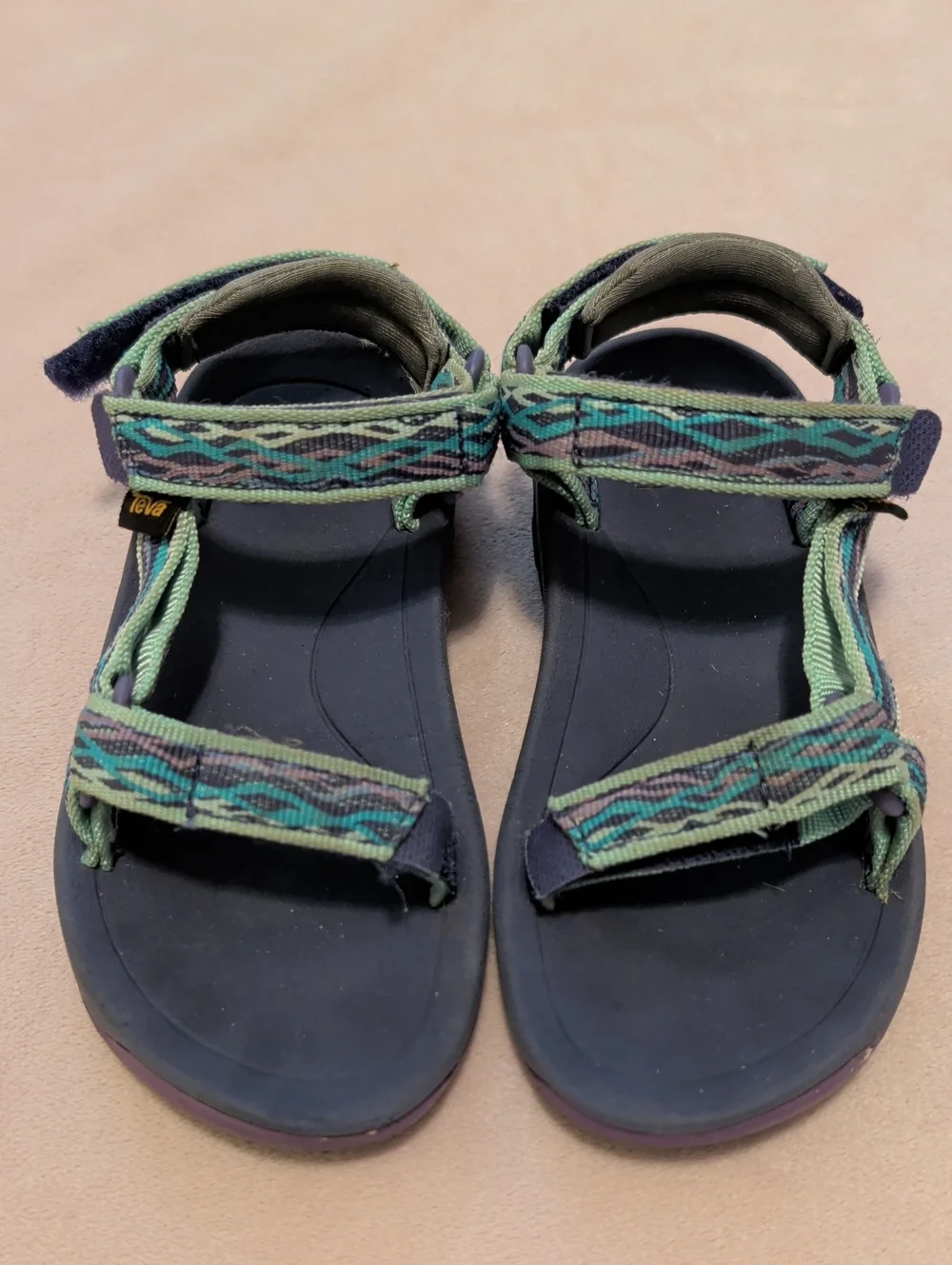 Teva Women's Blue and Green Patterned Outdoor Sandals